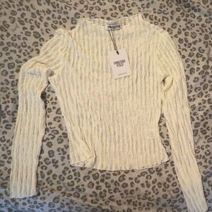 Princess Polly Textured Cream Sweater